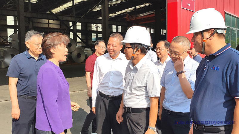 四川省政协主席田向利考察122cc太阳集成游戏新材